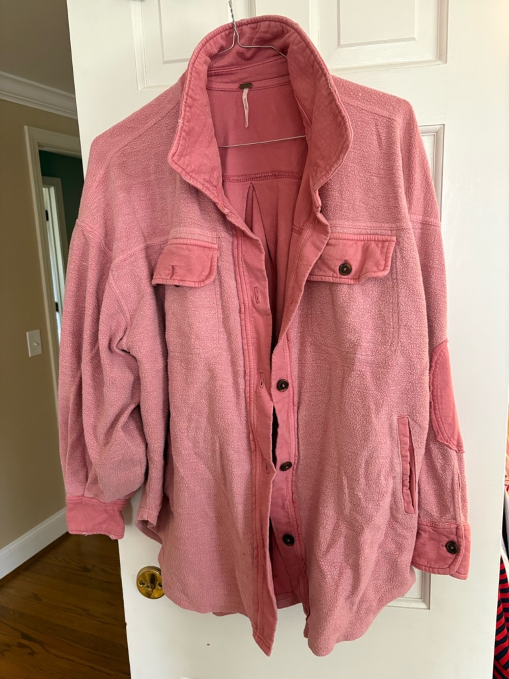 Free People Pink Women's Casual Button-Up Jacket/Shacket